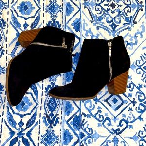Black suede booties